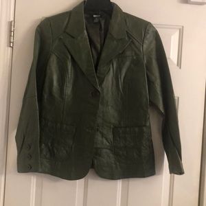 Metro Style Green Leather Jacket
